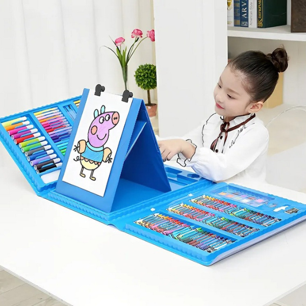 "208-Piece Kids Art Set with Easel - Perfect Gift for Creative Kids"