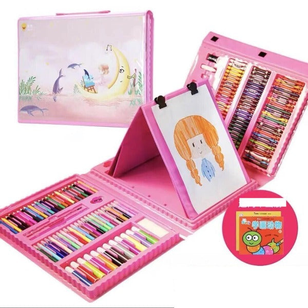 "208-Piece Kids Art Set with Easel - Perfect Gift for Creative Kids"