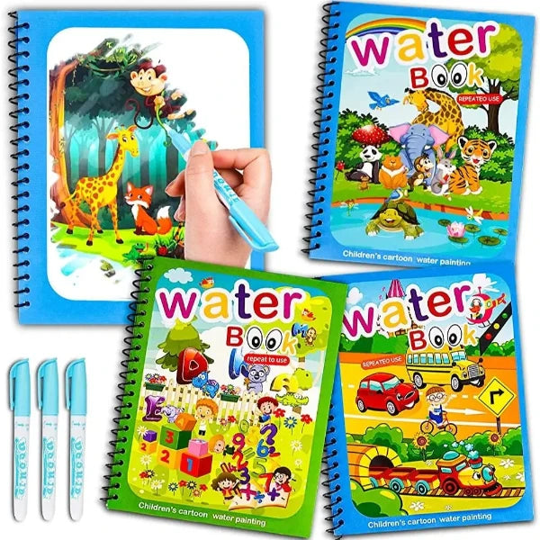 "Magic Water Drawing Book – Reusable Montessori Coloring for Kids"