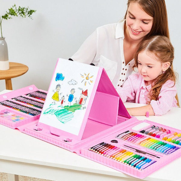 "208-Piece Kids Art Set with Easel - Perfect Gift for Creative Kids"